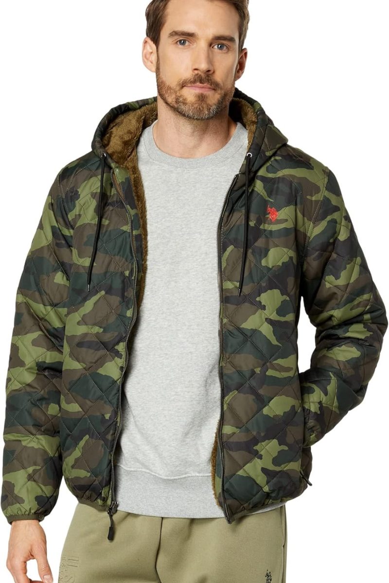 U.S. POLO ASSN. Camo Diamond Stitched Jacket Army Green SM