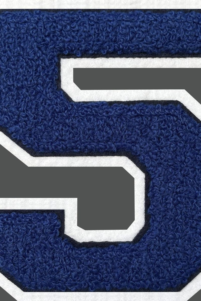 Iron on Number Patches 4-1/2" Blue Chenille Number Patches Varsity Number Patches(5)