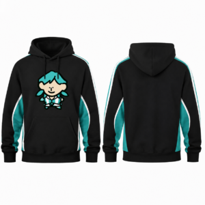 Men's White and Teal Knit Basketball Sweater