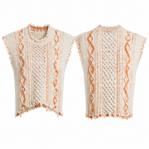 White and Orange Soccer Jersey Knitwear