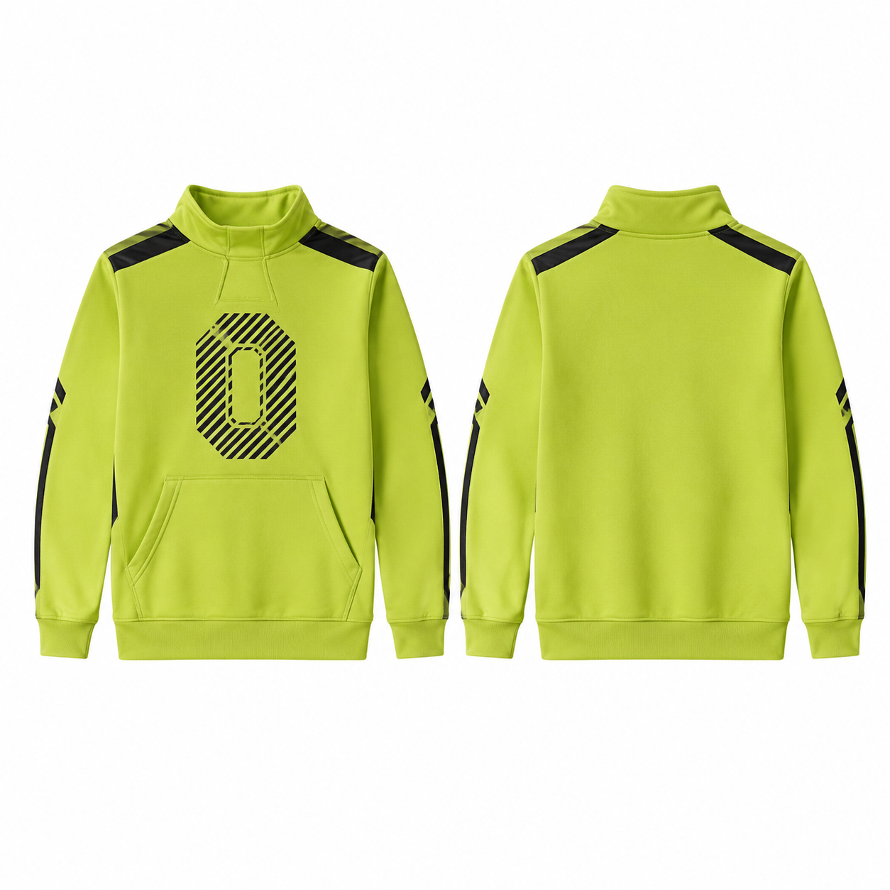 Lime and Black Athletic Performance Sweatshirt
