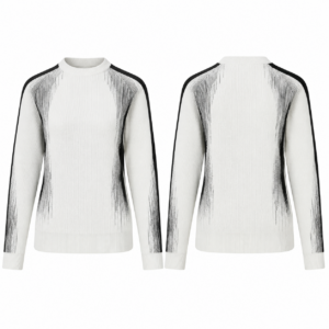 Classic White and Black Knit Sweater
