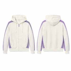 Men's White and Purple Crew Neck Soccer Sweater