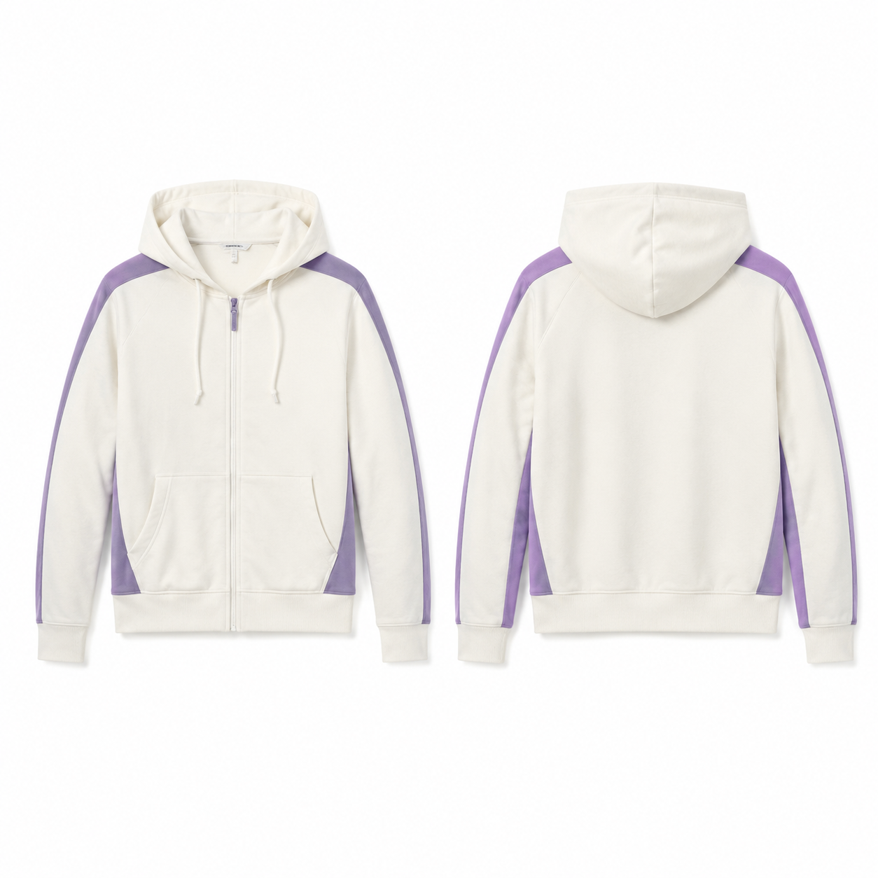 Men's White and Purple Crew Neck Soccer Sweater