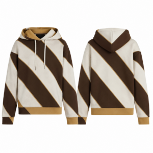 Men's Brown and Gold Knit Football Sweater