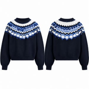 White and Navy Soccer Jersey Knitwear