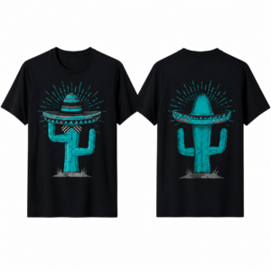 Black and Cyan Athletic T-Shirt