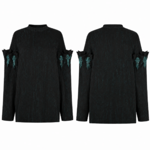 Cyan and Black Soccer Jersey Knitwear
