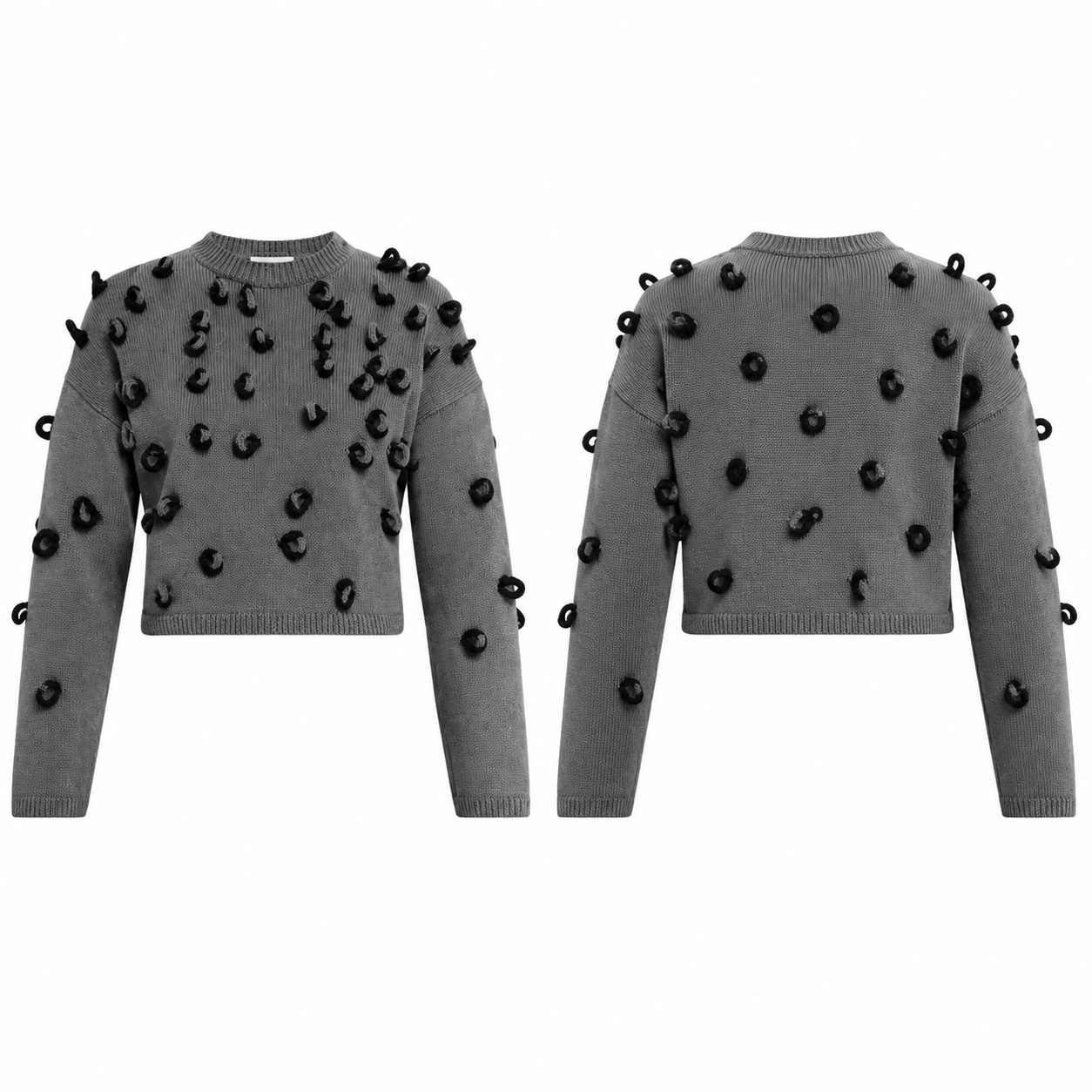 Grey and Black Knit Sweater