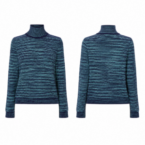 Navy and Turquoise Print Blouse
