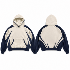 White and Navy Classic Fit Crew Neck Sweatshirt
